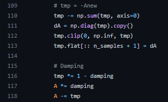 damping update R